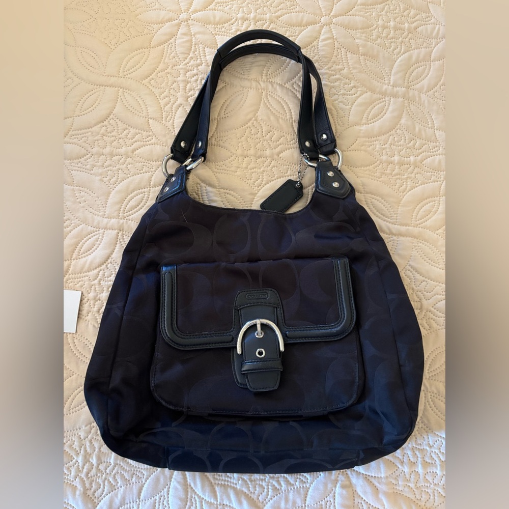 NWOT! Coach Black Shoulder Bag with Buckle Detail